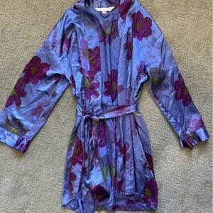 Victoria's Secret Blue and Purple Floral Wrap